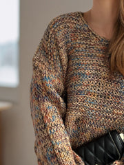 Dropped Shoulder Long Sleeve Sweater - Trendsi