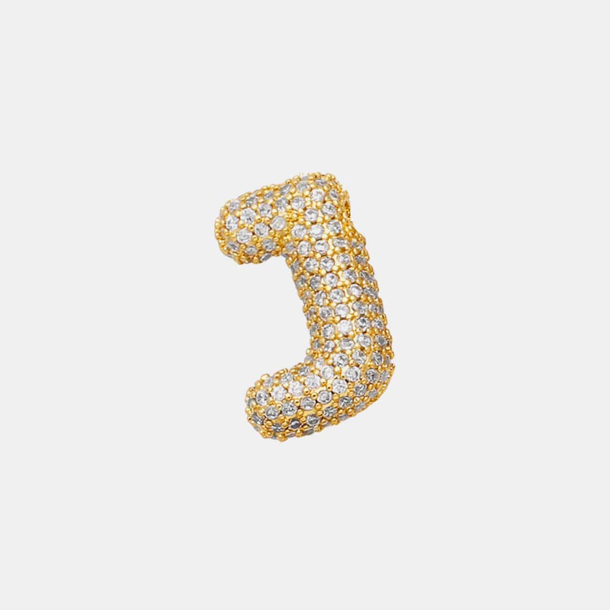 Gold-Plated Inlaid Zircon Letter Necklace - Trendsi - Flyclothing LLC