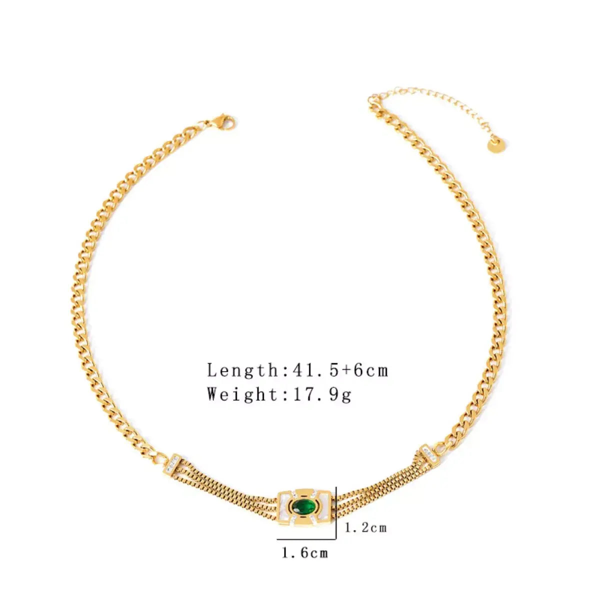 18K Gold-Plated Geometric Necklace - Trendsi - Flyclothing LLC