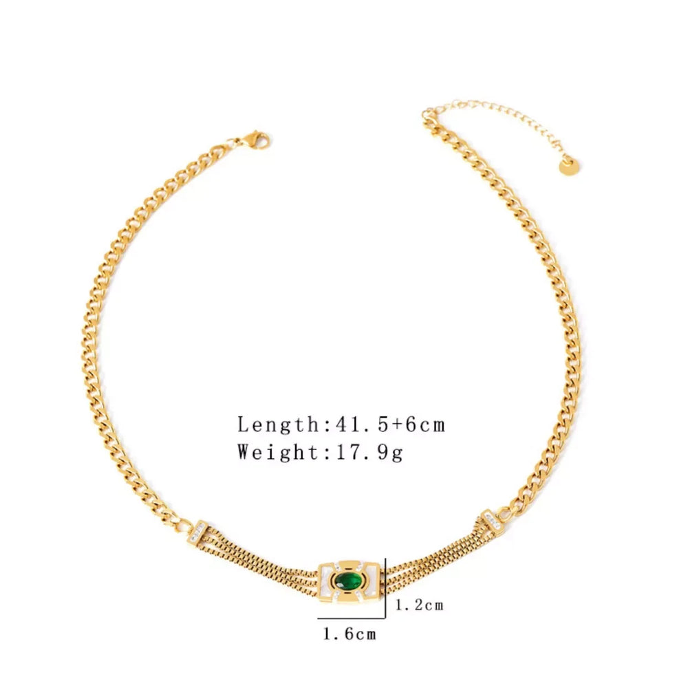 18K Gold-Plated Geometric Necklace - Trendsi - Flyclothing LLC