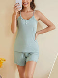 Ribbed Scoop Neck Top and Shorts Lounge Set - Trendsi - Flyclothing LLC