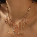 Moon & Star Charm Necklace - Trendsi - Flyclothing LLC