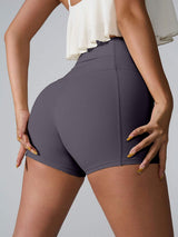 High Waist Active Shorts - Trendsi - Flyclothing LLC