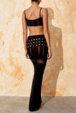 Openwork Scoop Neck Spaghetti Strap Swimsuit Cover-Up Set - Trendsi - Flyclothing LLC