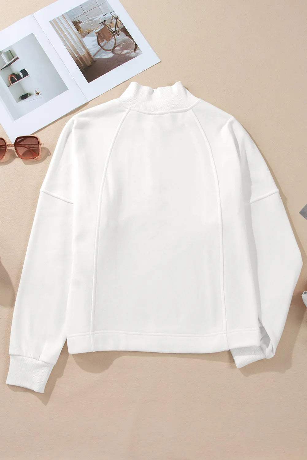 Half Zip Long Sleeve Sweatshirt - Trendsi - Flyclothing LLC