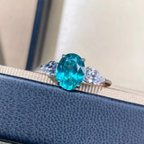 Topaz 925 Sterling Silver Oval Ring - Trendsi - Flyclothing LLC