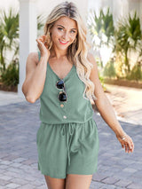 Scoop Neck Wide Strap Romper with Pockets - Trendsi - Flyclothing LLC