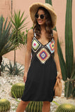 Geometric V-Neck Spaghetti Strap Cover Up Dress - Trendsi - Flyclothing LLC