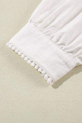 Frill Floral Embroidered Sleeve Shirt - Trendsi - Flyclothing LLC