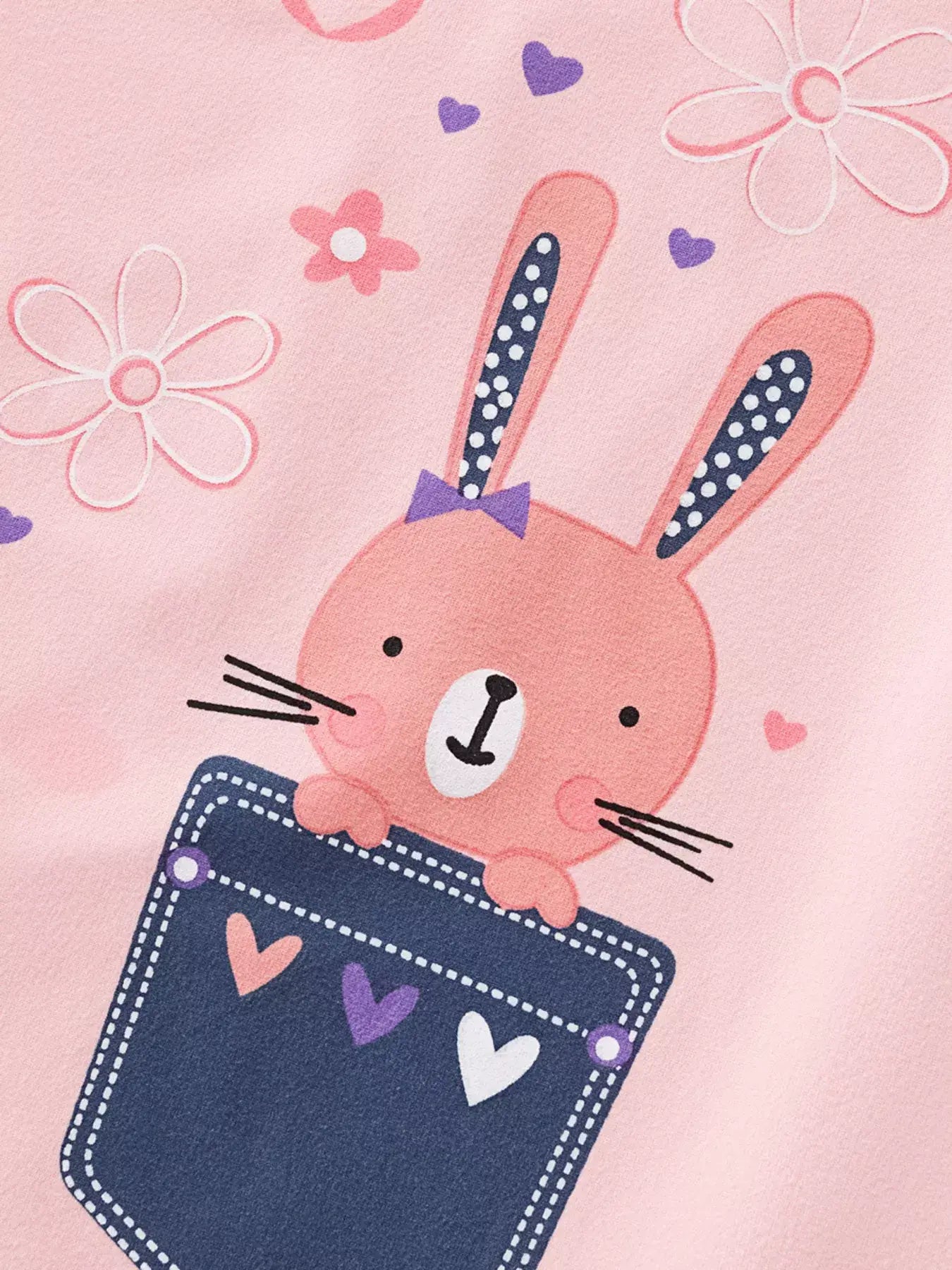 Children's Bunny Round Neck T-Shirt - Trendsi - Flyclothing LLC