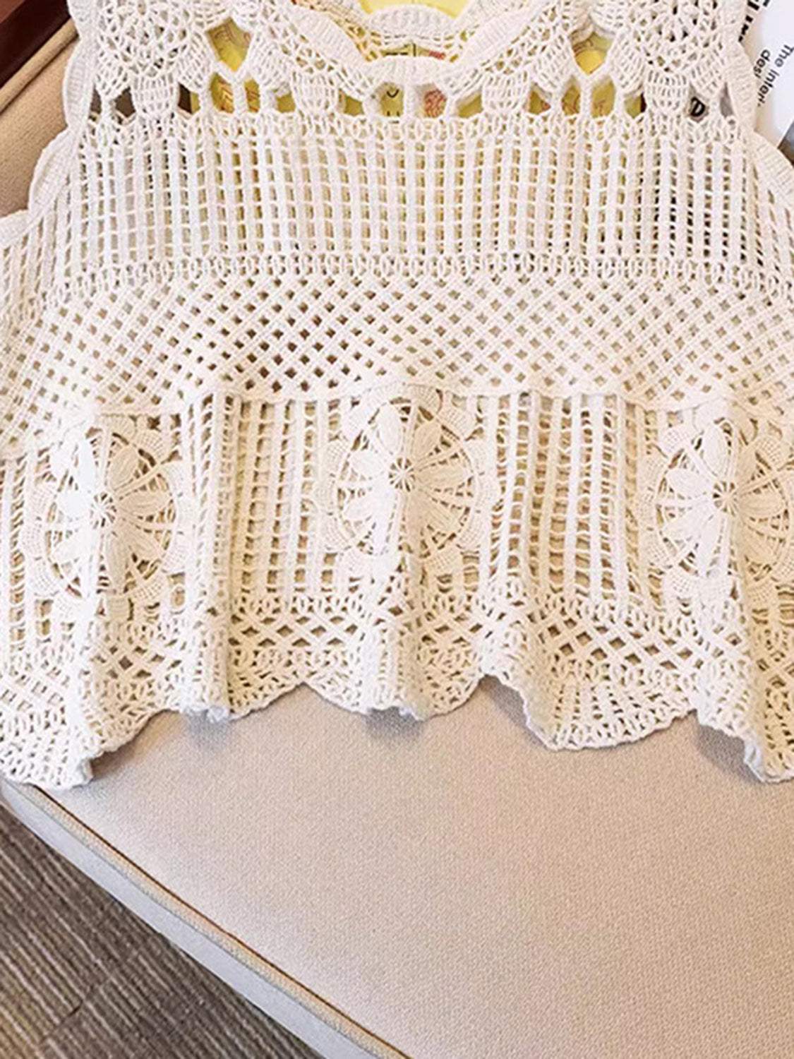 Openwork Scoop Neck Tank - Trendsi - Flyclothing LLC