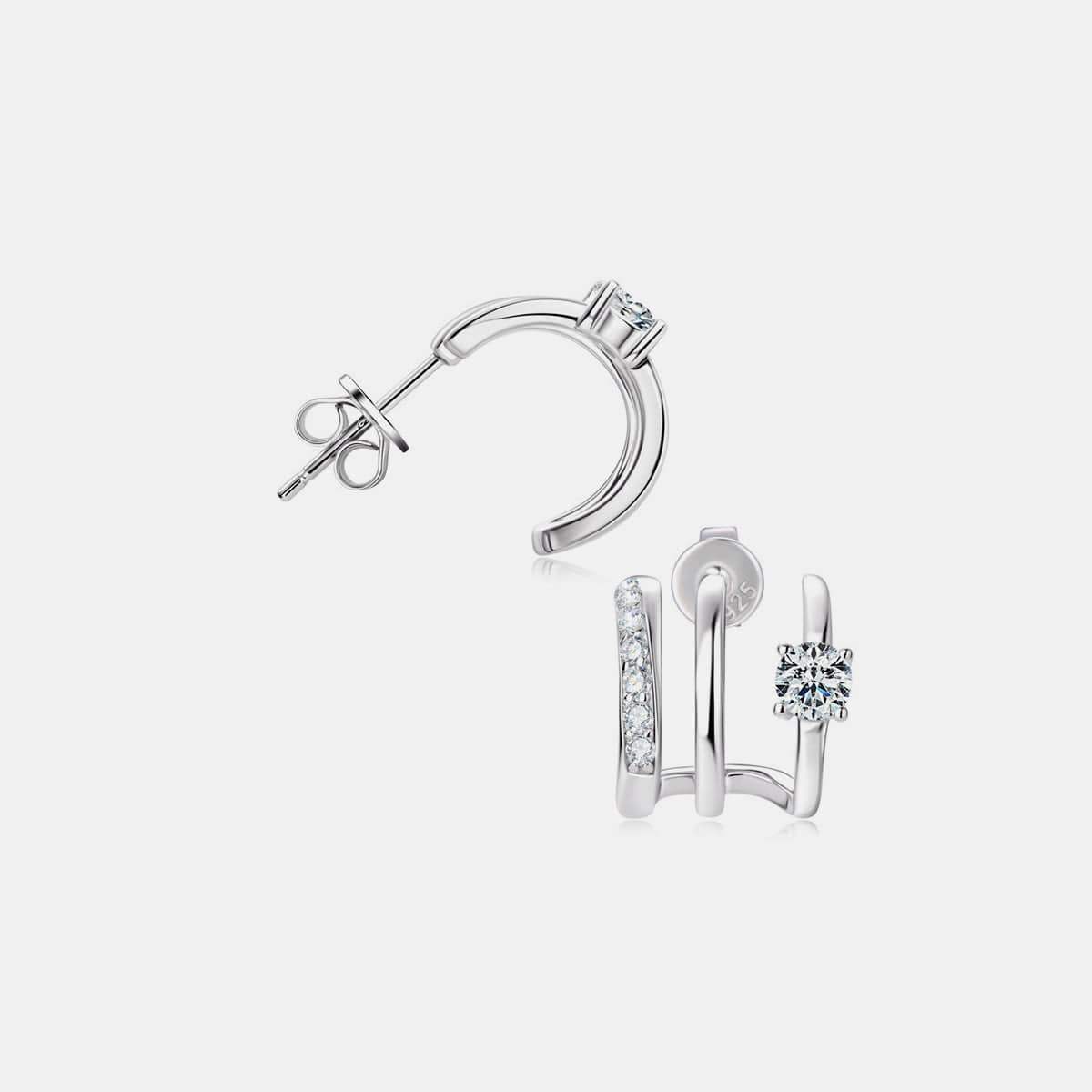Moissanite 925 Sterling Silver Earrings - Trendsi - Flyclothing LLC