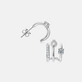Moissanite 925 Sterling Silver Earrings - Trendsi - Flyclothing LLC