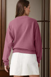 Round Neck Long Sleeve Sweatshirt - Trendsi - Flyclothing LLC