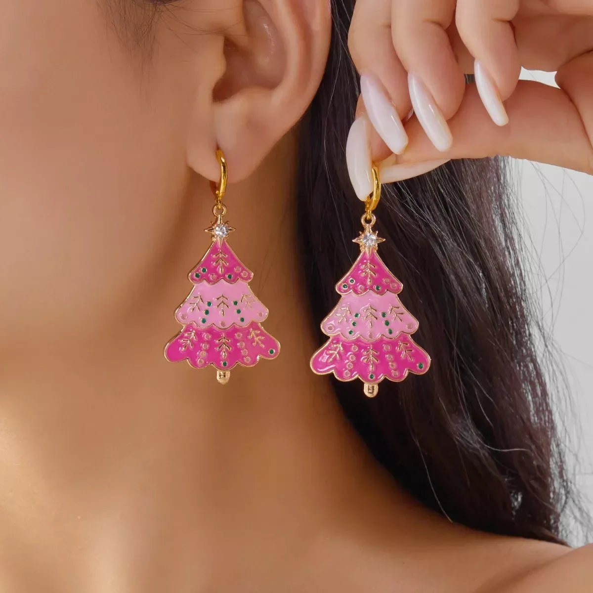 Christmas Tree Dangle Earrings - Trendsi - Flyclothing LLC