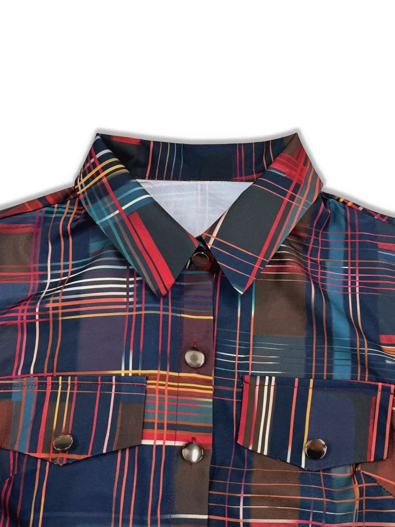 Plaid Long Sleeve Shirt Dress - Trendsi - Flyclothing LLC