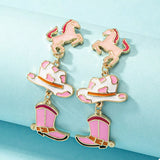 Cowboy Hat Boot Dangle Earrings - Trendsi - Flyclothing LLC
