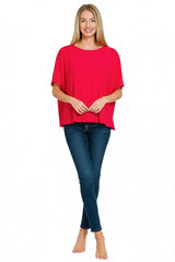 Zenana Round Neck Short Sleeve T-Shirt - Trendsi - Flyclothing LLC