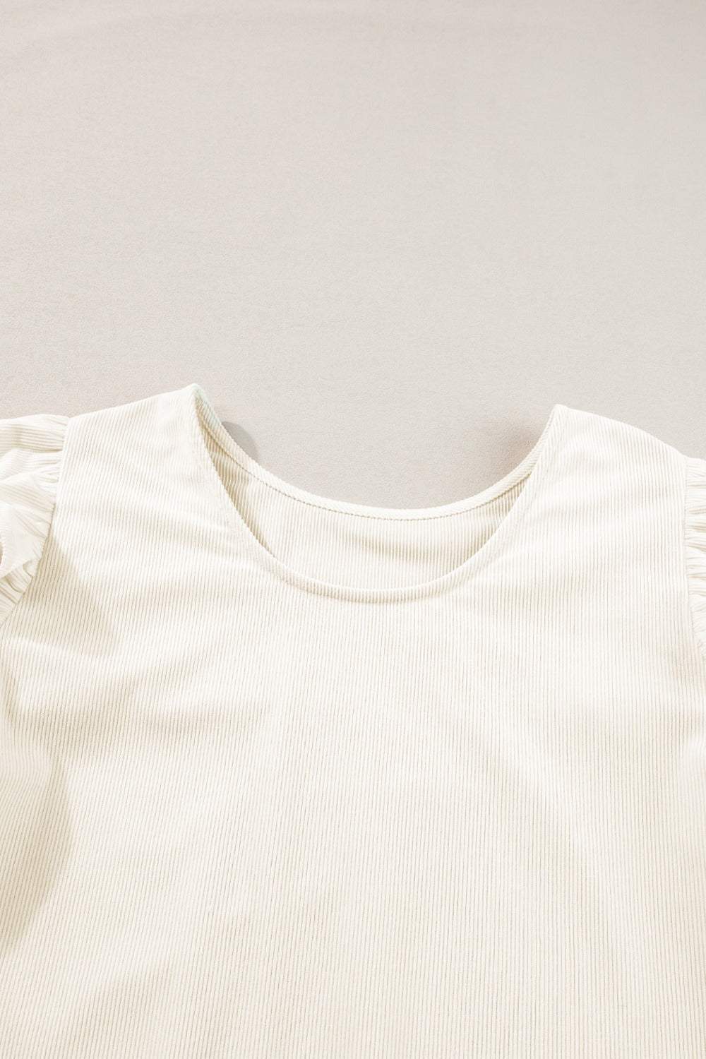 Ruffled Round Neck Flounce Sleeve Top - Trendsi - Flyclothing LLC