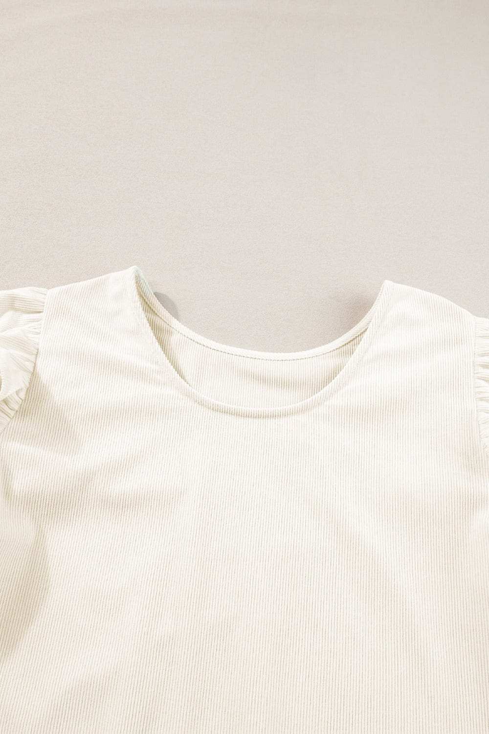 Ruffled Round Neck Flounce Sleeve Top - Trendsi - Flyclothing LLC