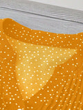Polka Dot Notched Ruffled Cap Sleeve Blouse - Trendsi - Flyclothing LLC