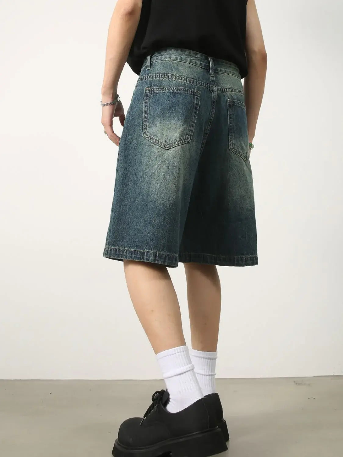 Men's Washed Denim Shorts with Pockets - Trendsi - Flyclothing LLC