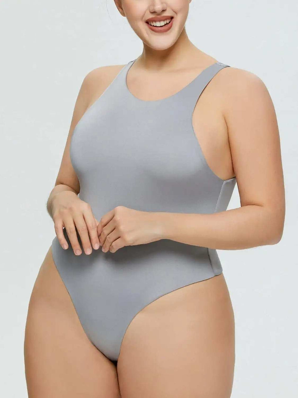 Full Size Round Neck Wide Strap Bodysuit - Trendsi - Flyclothing LLC