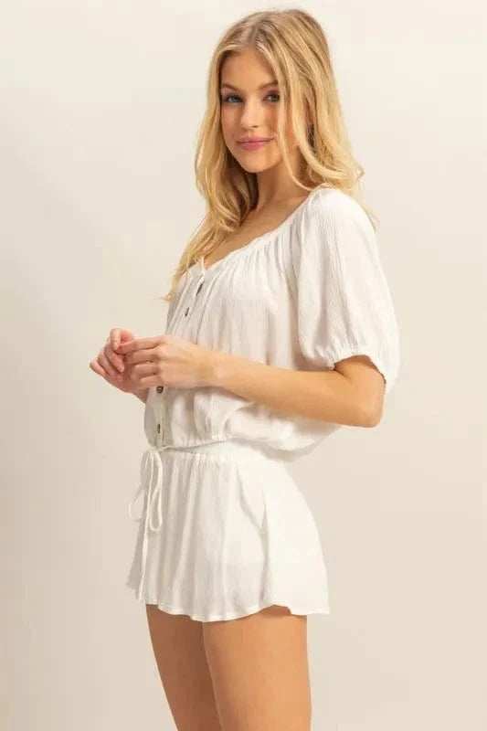 HYFVE Drawstring Hem Short Sleeve Top and Skort Set - Trendsi - Flyclothing LLC