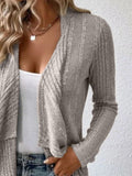 Open Front Long Sleeve Cardigan - Trendsi