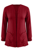 Full Size Textured Open Front Long Sleeve Cardigan - Trendsi - Flyclothing LLC