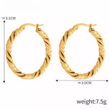 18K Gold-Plated Hoop Earrings - Trendsi - Flyclothing LLC