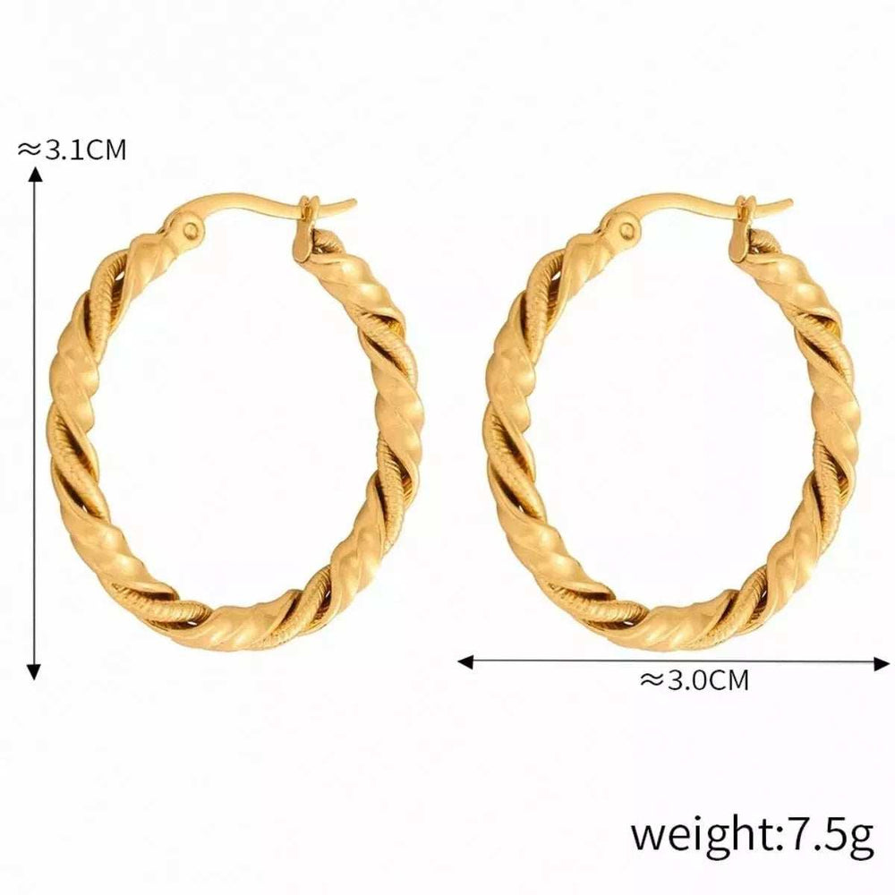 18K Gold-Plated Hoop Earrings - Trendsi - Flyclothing LLC