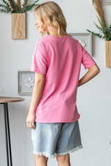 HOPELY Full Size Color Block Exposed Seam T-Shirt - Trendsi