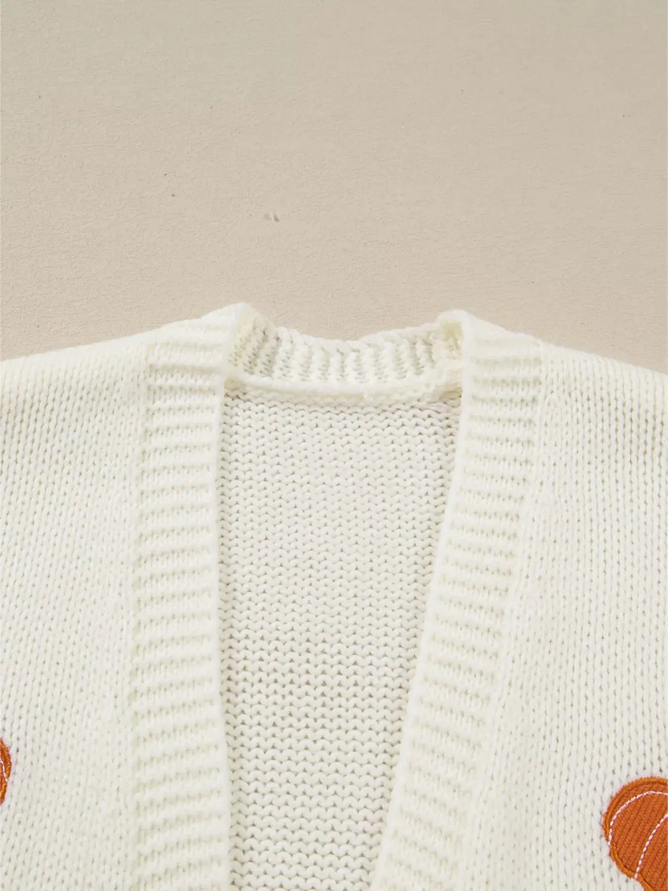 Halloween Pumpkin Embroidered Knit Cardigan - Trendsi - Flyclothing LLC