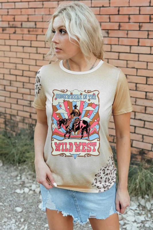 Graphic Round Neck Short Sleeve T-Shirt - Trendsi - Flyclothing LLC