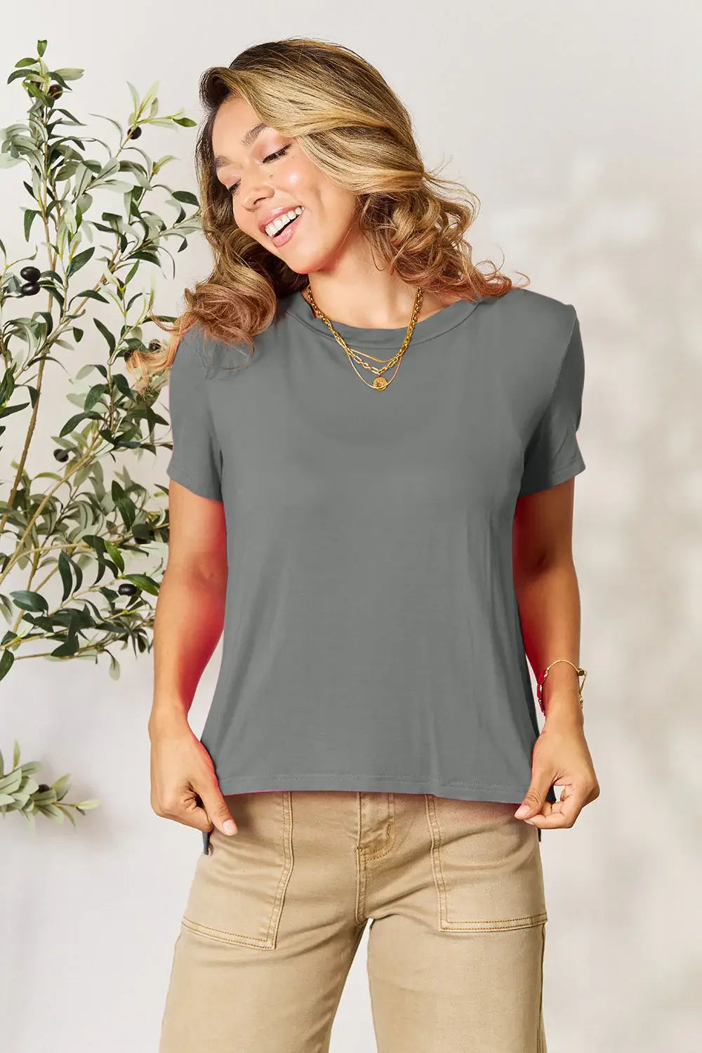 Basic Bae Full Size Round Neck Short Sleeve T-Shirt - ShopBasicbae - Flyclothing LLC