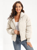 Zip Up Turtleneck Long Sleeve Winter Coat - Trendsi