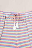 Striped Round Neck Short Sleeve Top and Pants Set - Trendsi - Flyclothing LLC