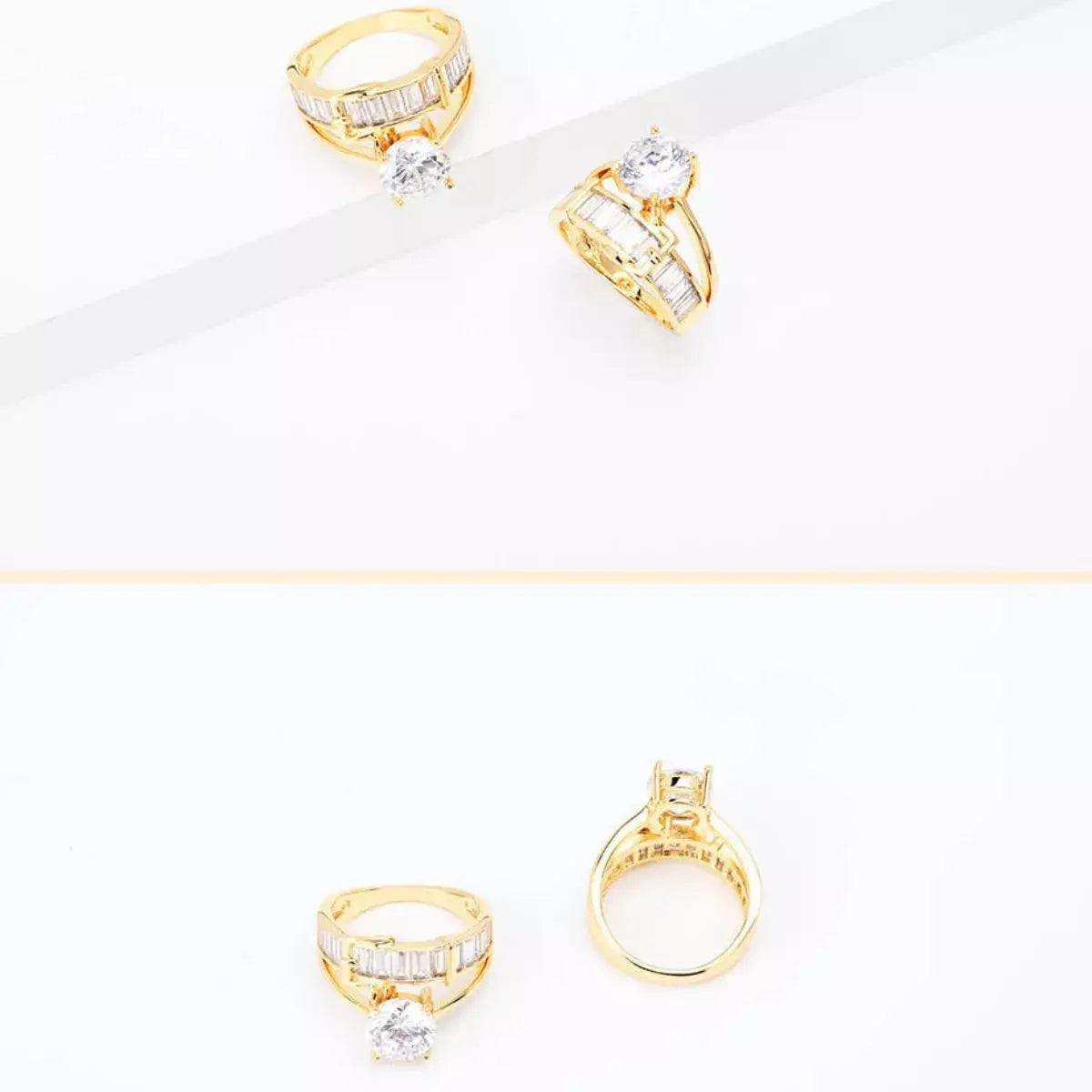 18K Gold-Plated Zircon Ring - Trendsi - Flyclothing LLC