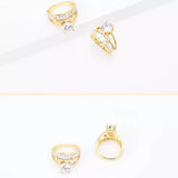 18K Gold-Plated Zircon Ring - Trendsi - Flyclothing LLC
