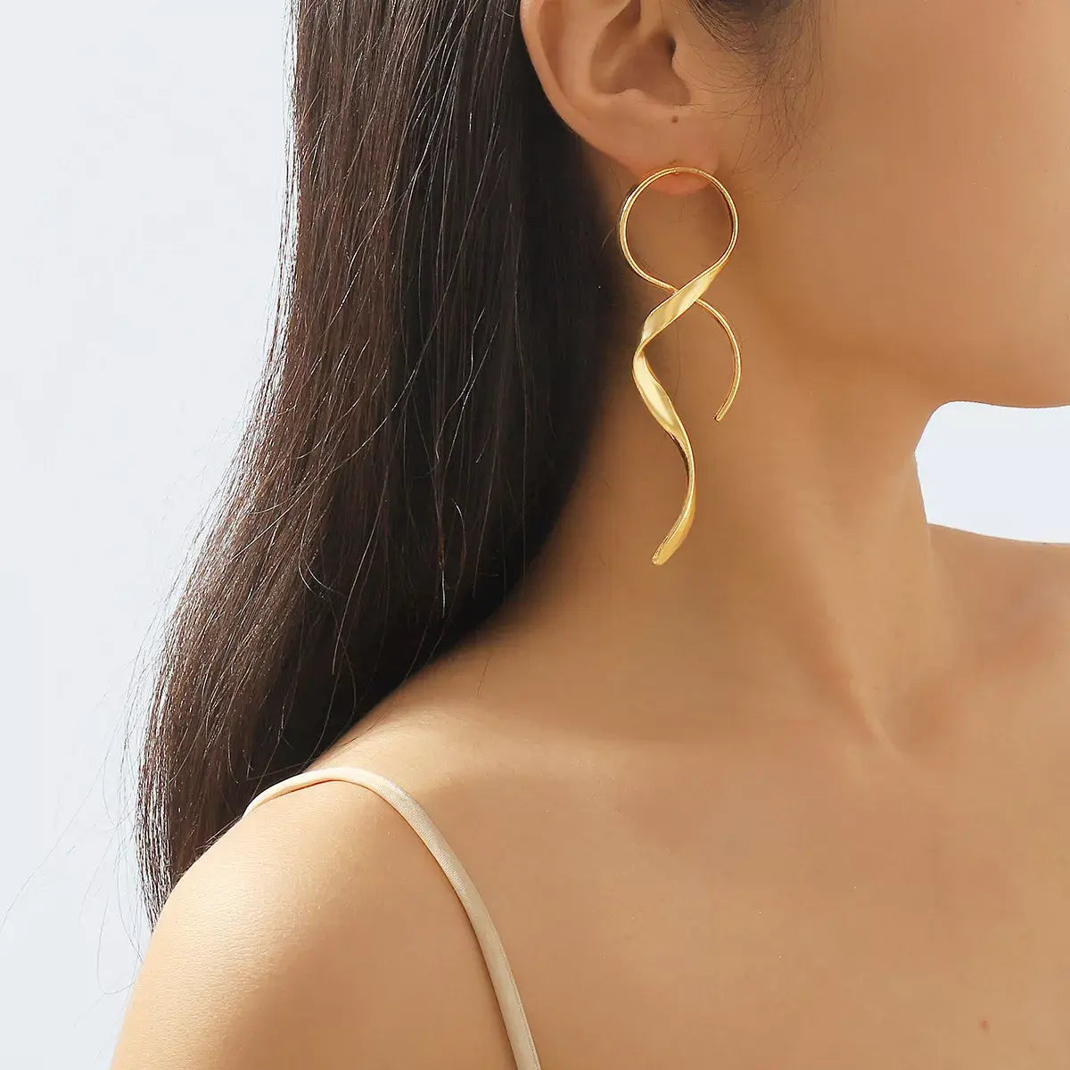 Alloy Spiral Drop Earrings - Trendsi - Flyclothing LLC