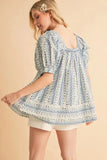 Aemi+Co Floral Short Sleeve Babydoll Top - Trendsi