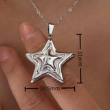 Stainless Steel Zircon Star Necklace - Trendsi - Flyclothing LLC