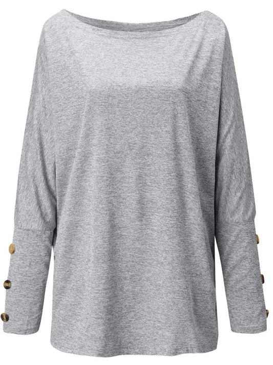 One Shoulder Long Sleeve T-Shirt - Trendsi - Flyclothing LLC