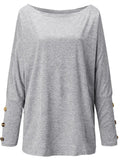 One Shoulder Long Sleeve T-Shirt - Trendsi
