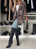 Animal Print Long Sleeve Blazer - Trendsi - Flyclothing LLC