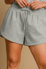 Umgee Full Size Drawstring Sweatshorts with Pockets Plus Size - Trendsi - Flyclothing LLC