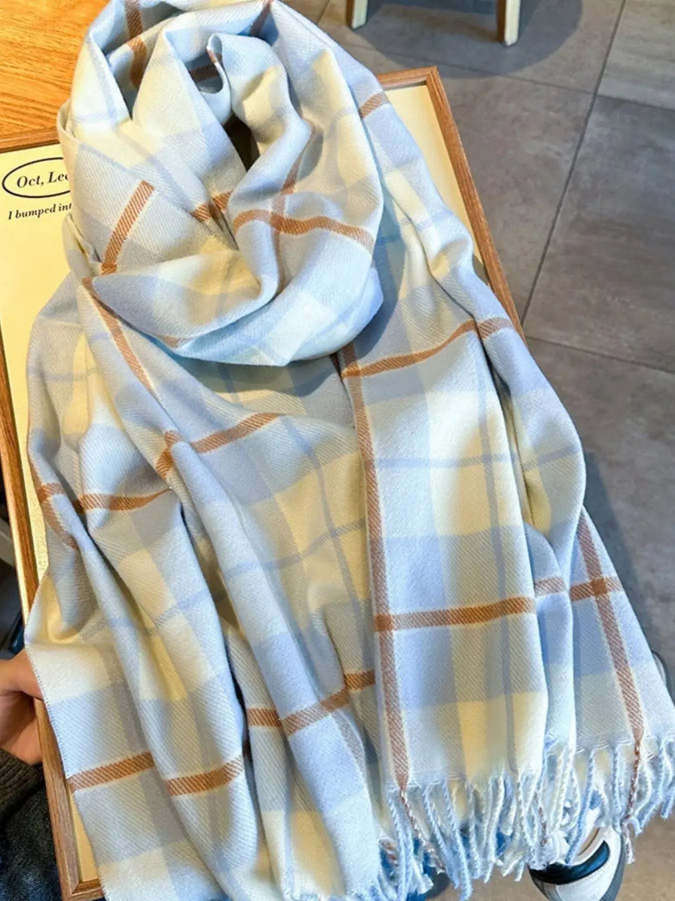 Classic Plaid Fringe Scarf - Trendsi - Flyclothing LLC