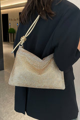 Rhinestone Knotted Strap Crossbody Bag - Trendsi