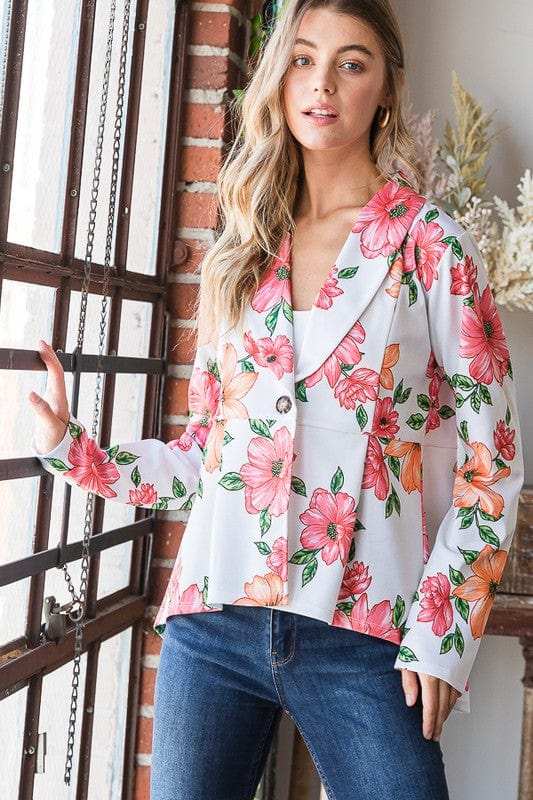 Heimish Full Size Multi Color Floral Blazers with Tunic Plus Size - Trendsi - Flyclothing LLC